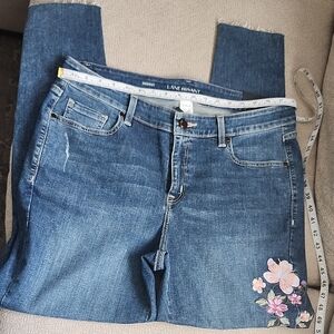 Lane ❣️Bryant Denim with Floral Detail Skinny Jeans